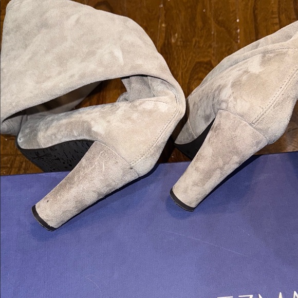 Stuart Weitzman Highland Suede Over The Knee Heeled Boot in Topo Size 9.5 - Picture 9 of 12